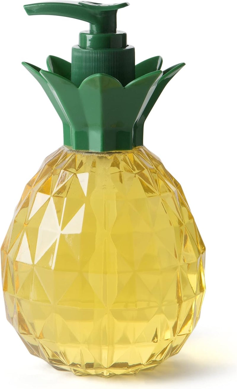 simple pleasures Pineapple Coconut Scented Liquid Hand Soap Dispenser - Plastic Novelty Decorative Refillable Hand Pump for Kitchen Countertops and Bathroom Sinks - Image 1